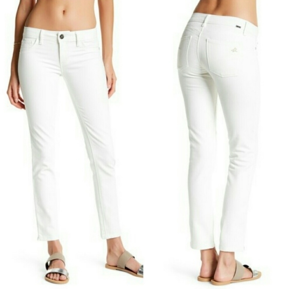 LIKE NEW DL1961 Angel Mid-Rise Skinny Ankle Denim Jeans Pants White Milk Size 28